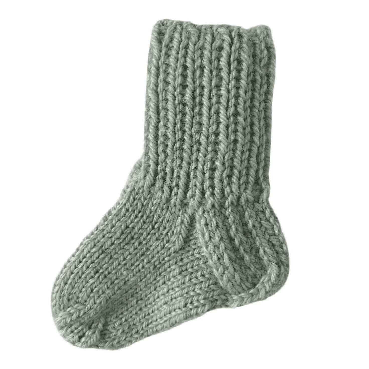 Handmade Baby Wool Socks Green 0 – 3 months